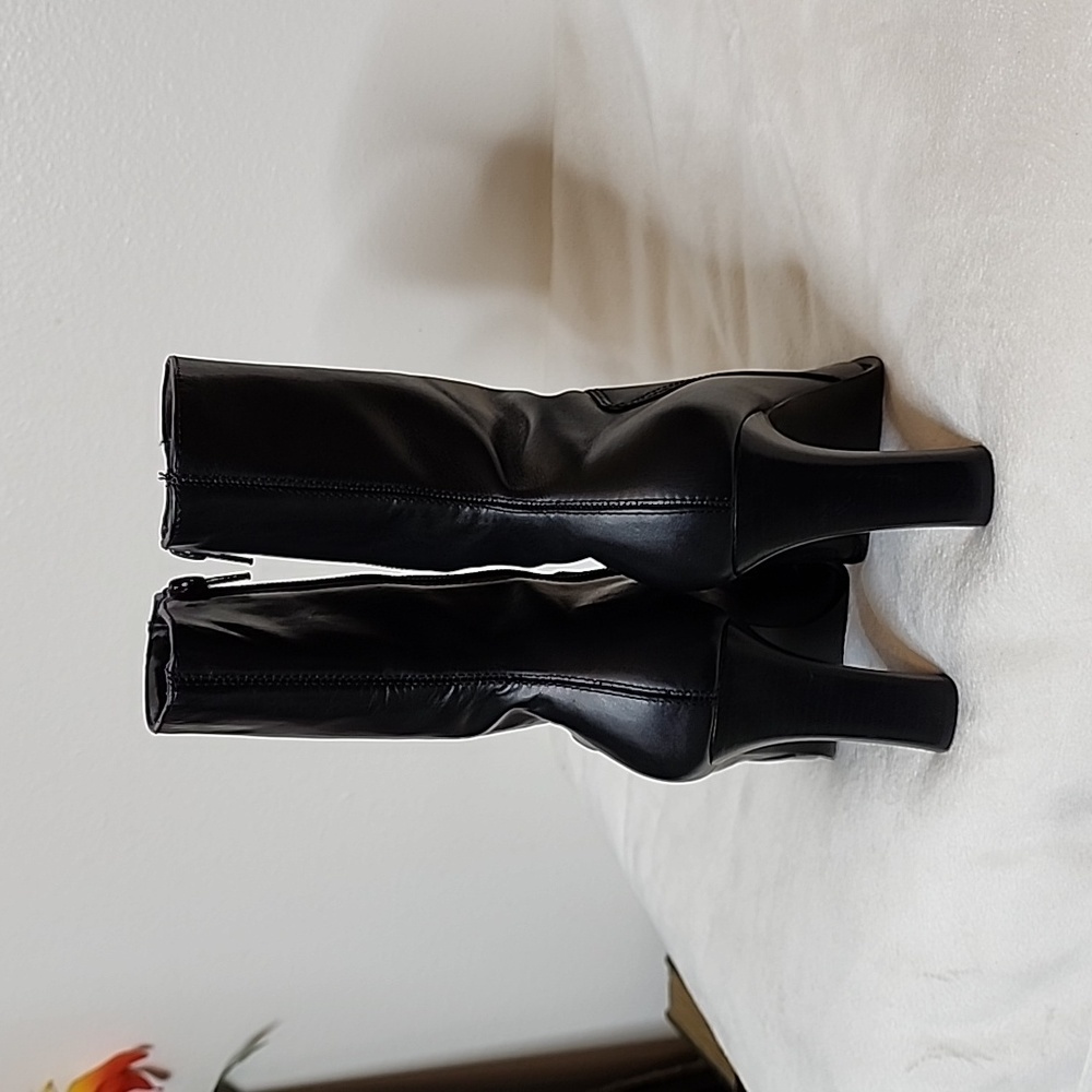 Vintage Steve Madden Josie Leather Boots Y2K 90S Ankle Booties Black Heeled RARE - Picture 12 of 15